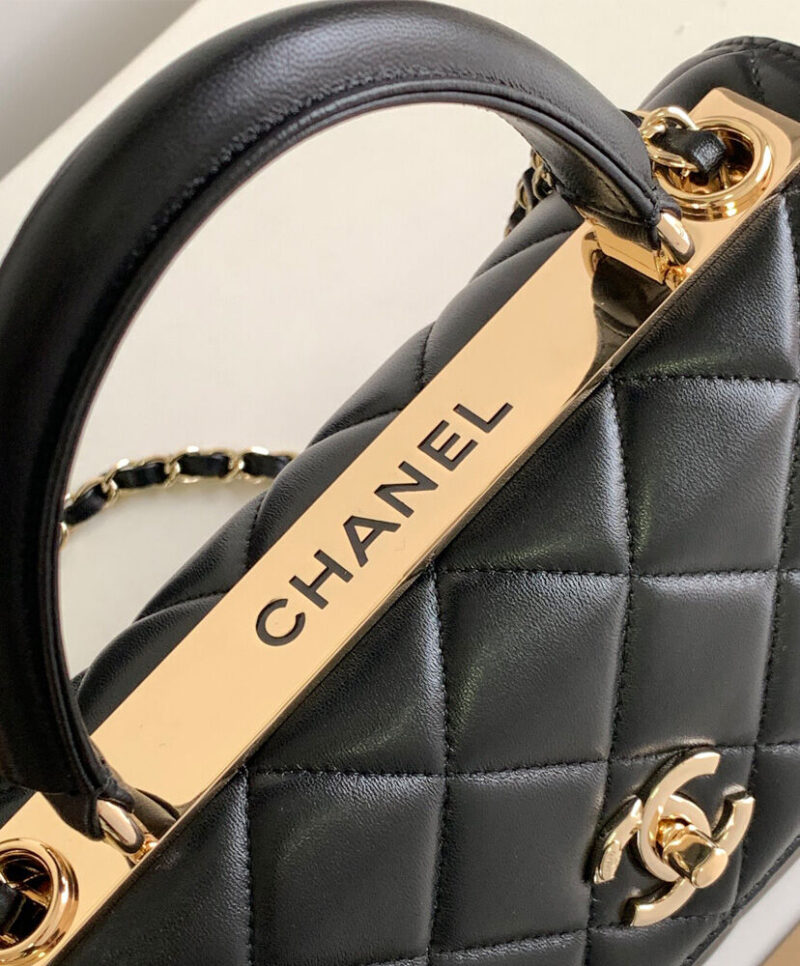 Chanel Flap Bag With Top Handle A92236 Black